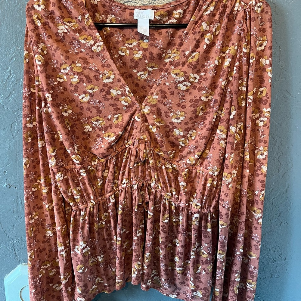 Floral Rust Blouse